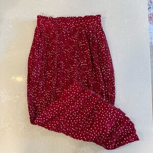 Chic Red Polka Dot Midi Skirt